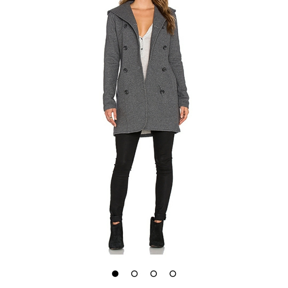 James Perse Double Breasted Hoodie Coat